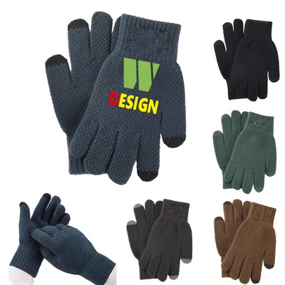 Touch Screen Knitted Text Gloves