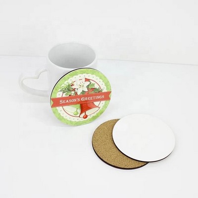 4" UV printed Absorbent Cork Coasters