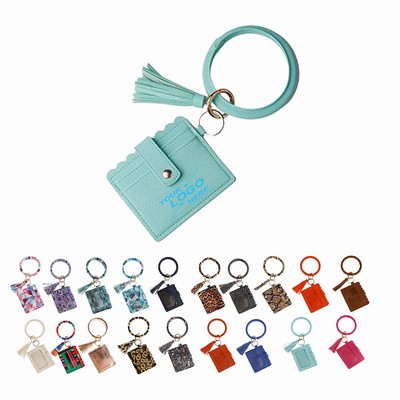 Tassel Keychain Bracelet Wallet Card Holder