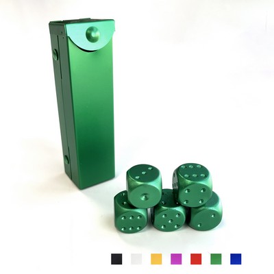 5 Pieces Aluminum Alloy Dice Set Full Color Print