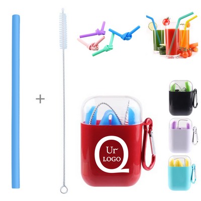 Square Case Silicone Straw