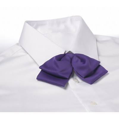 Purple Adjustable Band Polyester Satin Floppy Bow Tie