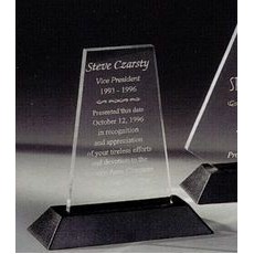 6" Prism, Clipped Corners or Peak Shaped Acrylic Award in Black Base