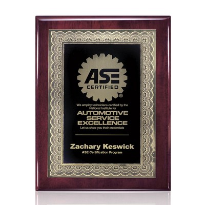 Oakleigh/Certificate Plaque - Rosewood 9"x12"