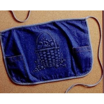 Embossed Denim Half Apron