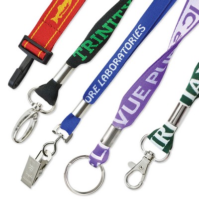 3/4" Flat Woven Polyester Custom Lanyards