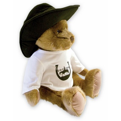 Custom Plush Western Bear w/ Cowboy Hat & T-Shirt