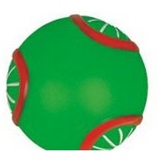 Rubber Round Ball Dog Toy© (Green/ Red)