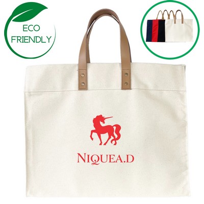 Luxury Canvas Tote Bag - Natural