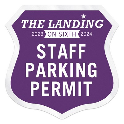 Inside Parking Permit | Shield | 2 3/4" x 2 3/4" | Clear Adhesive