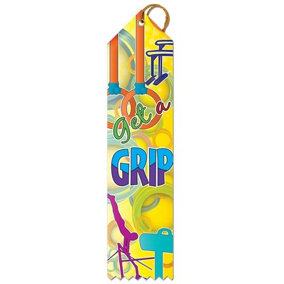 Get A Grip Multicolor Point Top Award Ribbon