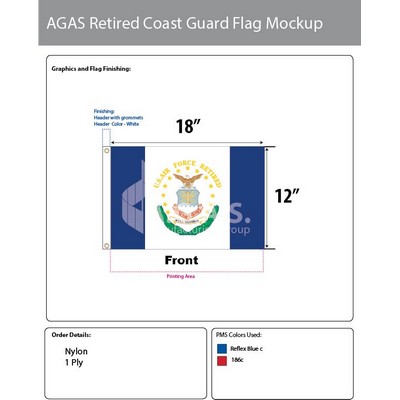 Air Force Retired Flags 12x18 inch