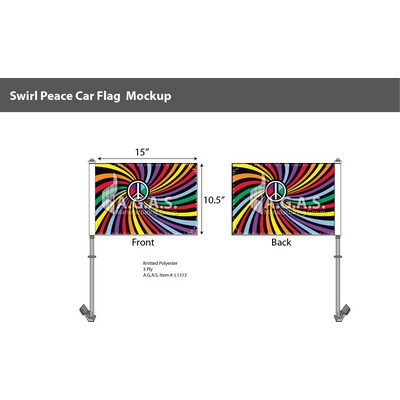 Swirl Peace Car Flag 10.5"X15"