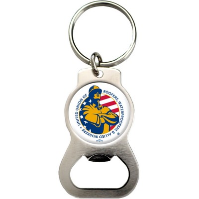 The Eye Opener Urethane Domed Silver Plated Key Chain