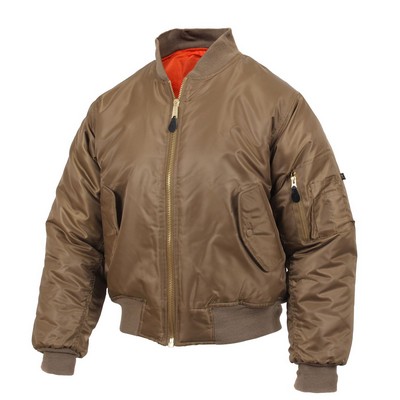 Adult Coyote Brown MA-1 Military Flight Jacket (XS-XL)