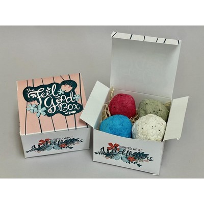 Wildflower Seed Bombs in recycled, customized gift box (4 per box)