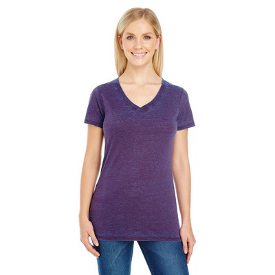 THREADFAST Ladies' Cross Dye Short-Sleeve V-Neck T-Shirt