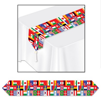 Printed International Flag Table Runner