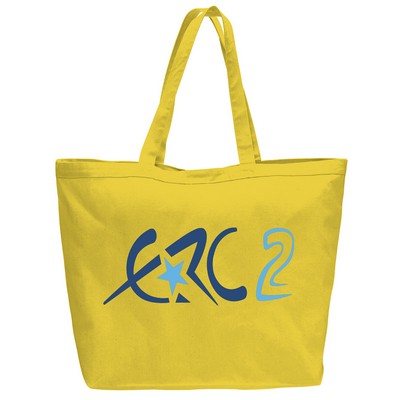 Canvas Big Tote Yellow --1-Color Imprint