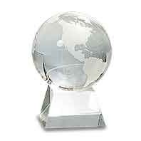 4 1/2" Crystal Globe on Clear Base