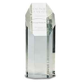 8" Clear Crystal Octagon Tower