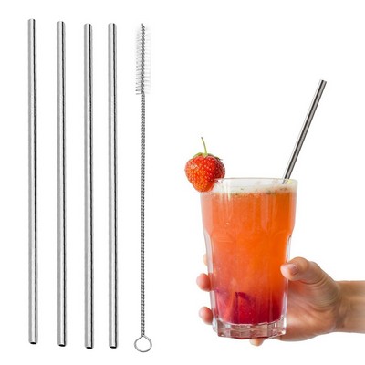 8.5" Steel Straw & Brush