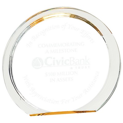 6 3/8" Gold Round Halo Acrylic Award