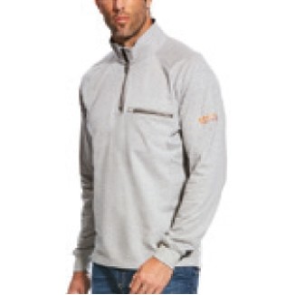 Ariat® FR Rev Men's Silver Fox Heather ¼ Zip Top