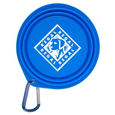 Collapsible Pet Bowl with 2" Carabiner