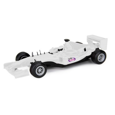 1/32 Scale 6.5" Die Cast White Formula-indy Style Race Car with Full Color Logo - 2 sides