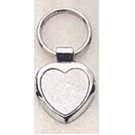 Bristol Series Polished Silver Heart Keyring w/Matte Silver Insert (1.25"x 2.5")