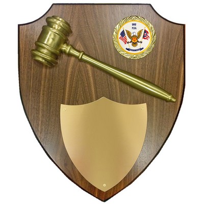 Department of Justice Shield Plaque w/Custom Sublimated White Disc (11" x 13")