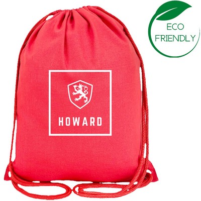 Everyday Canvas Drawstring Bag - Red