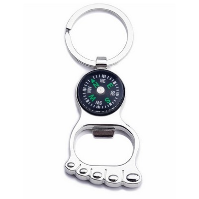 Little Foot Shape Key Holder w/Bottle Opener & Compass