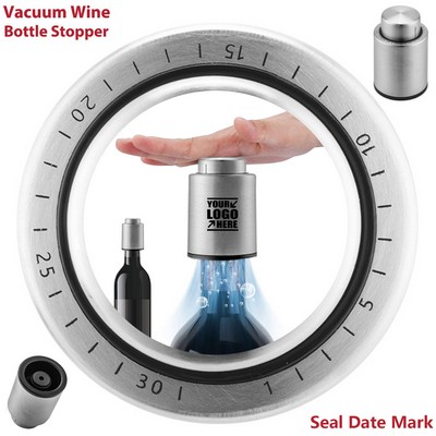 Metal Vacuum Wine Bottle Stopper With Date Mark