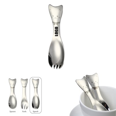 Cat Shaped Spork Dessert Fruit Fork Spoon