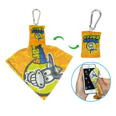 Microfiber Cleaner Cloth Wth Mini Pouch & Carabiner