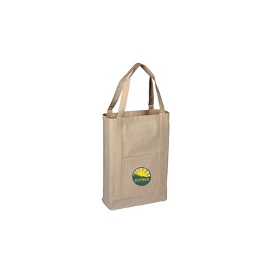 Two Tone Canvas Deluxe Tote - Natural