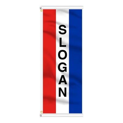 8' x 3' Tri-Color Sleeved Message Flags - Single Sided