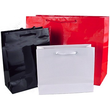 Ultra Glossy Vogue Euro Tote Bag- White (20"x6"x16")