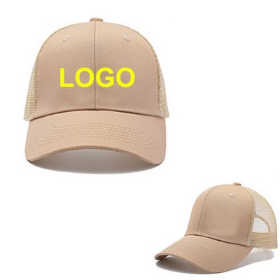 High Quality 6 Panel Mesh Back Cotton Cap