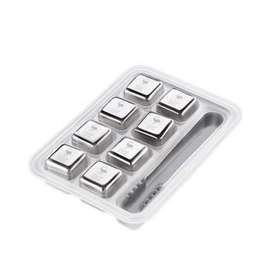 Reusablde Stainless Steel Whiskey Ice Cubes Set