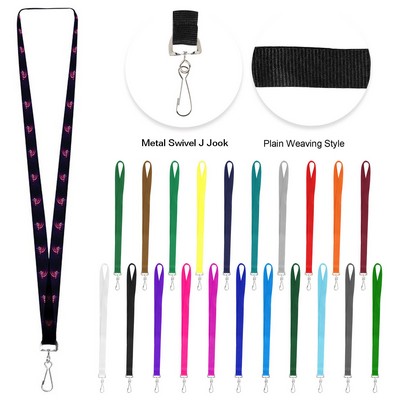 3/4" Screen Printed Lanyard w/Metal J Hook