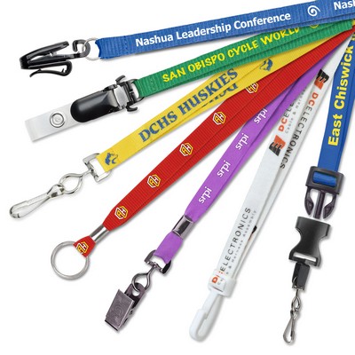 RUSH 3/8" Custom Silkscreen Flat-Ribbed Polyester Lanyards