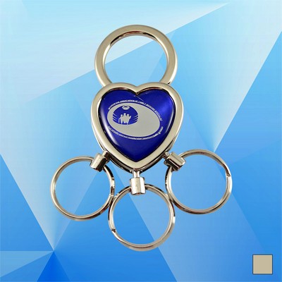 Heart Lock Shaped Key Ring w/Pull-N-Twist Action