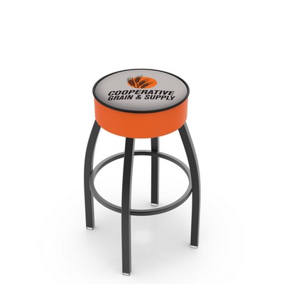 30" Swivel Stool w/Black Wrinkle Finish, 4" Cushion Seat and Customizable Top, Bead, Side Skirt