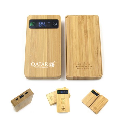 4000 mAh Bamboo Wireless Power Bank