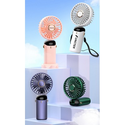 Mini Handheld Fan, Portable Personal Fan Hanging Neck Fan W/5 Speed Adjustable Fan