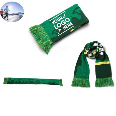 Fringe Knitted Stadium Sports Scarf