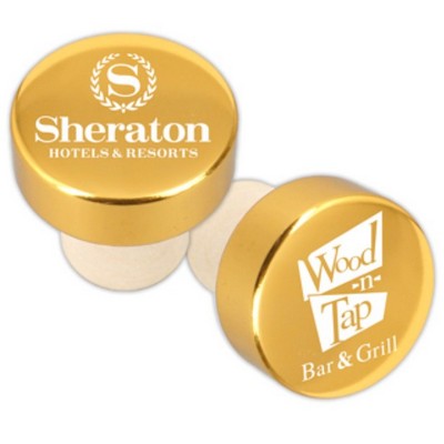 Custom Top Bottle Stopper Corporate Aluminum Gold